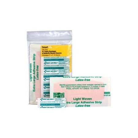 Acme United First Aid Only FAE-6105 SmartCompliance Refill Fabric Adhesive Bandages (6), Butterfly Bandages (10) FAE-6105